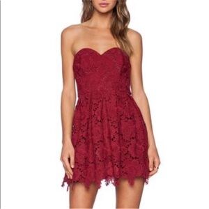 NWT Free People Lovers + Friends Burgundy Lace Dress